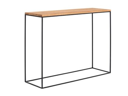 Dubový toaletní stolek Moreno 100 x 35 cm s černou podnoží