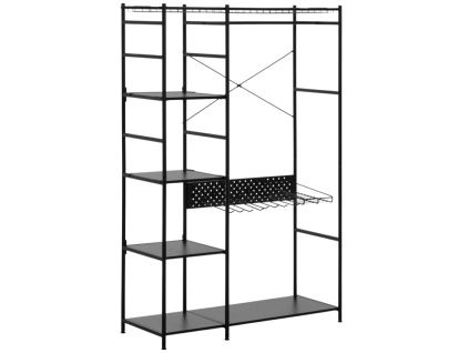 Černý kovový regál Kave Home Storn 182 x 120 cm