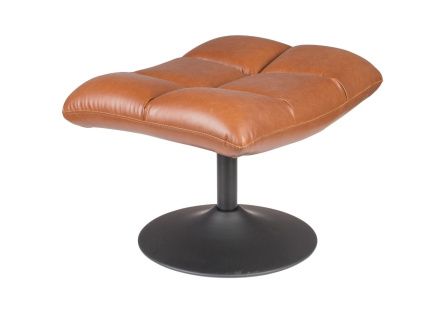 Hnědá koženková vintage podnožka DUTCHBONE Bar
