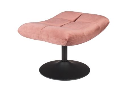 Růžová sametová podnožka DUTCHBONE Bar