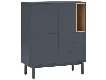 Antracitově šedá lakovaná komoda Teulat Corvo 100 x 40 cm