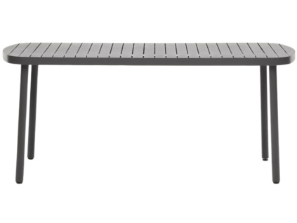 Tmavě šedý kovový zahradní jídelní stůl Kave Home Joncols 180 x 90 cm