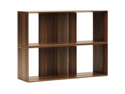 Set dvou ořechových modulárních polic Kave Home Litto