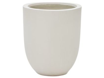 Bílý cementový zahradní květináč Kave Home Aiguablava Ø 39 cm