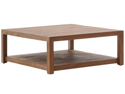 Hnědý teakový konferenční stolek Kave Home Sashi 90 x 90 cm