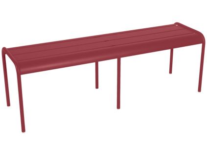 Červená kovová lavice Fermob Luxembourg 145 cm
