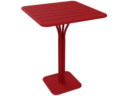 Červený kovový barový stůl Fermob Luxembourg Pedestal 80 x 80 cm