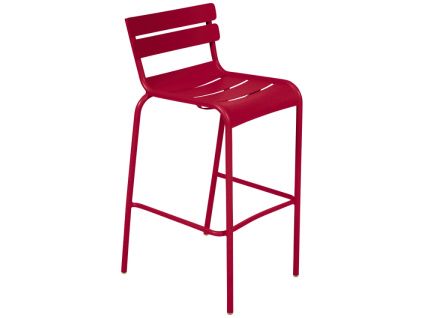 Červená kovová barová židle Fermob Luxembourg 80 cm