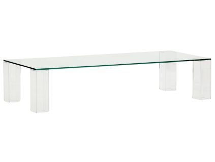 Skleněný konferenční stolek Kave Home Adularia 140 x 60 cm