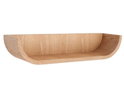 Nástěnná police Kave Home Salaya 60 cm s dřevěným dekorem