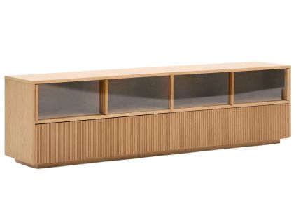 Dubová komoda Kave Home Helvine 200 x 40 cm
