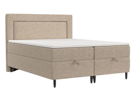 Béžová čalouněná postel NEA 200 x 200 cm, boxspring