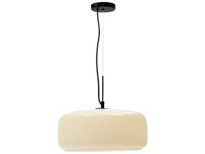 Šedé skleněné závěsné LED světlo Kave Home Reig 38 cm
