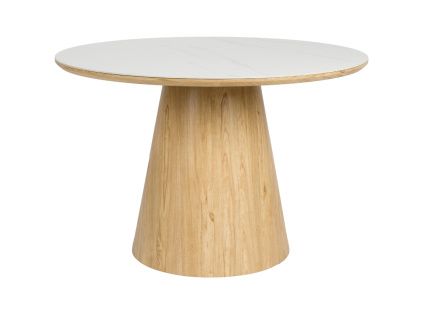 Dubový jídelní stůl WLL ALMIRA 115 cm s mramorovým dekorem