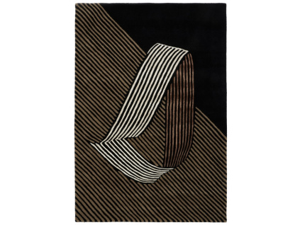 Černo-hnědý vlněný koberec Emerald 160 x 230 cm