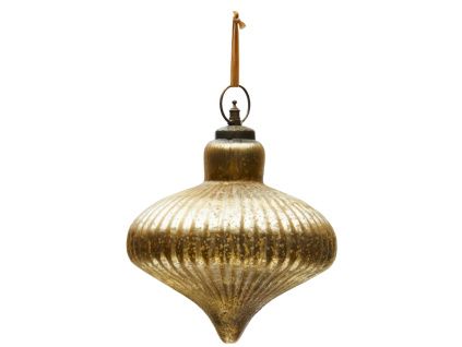 Zlatá skleněná vánoční ozdoba Kave Home Raj 20 cm