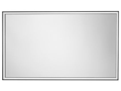 Černé závěsné zrcadlo s LED osvětlením Nova Luce Ambor 120 x 70 cm