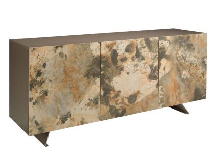 Hnědá lakovaná komoda Angel Cerdá No. 3270, 180 x 50 cm