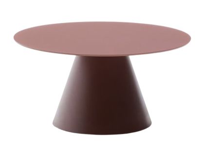 Matně červený skleněný kulatý konferenční stolek Kave Home Wilshire 80 cm