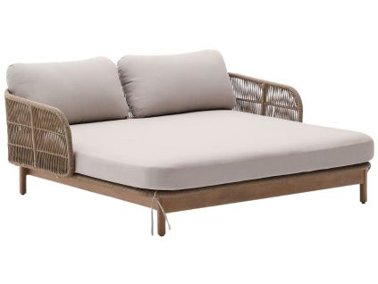 Béžové čalouněné zahradní dvojlehátko Kave Home Catalina