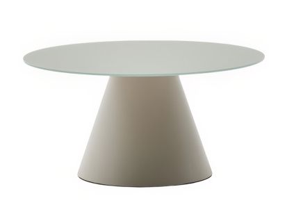 Matně šedý skleněný kulatý konferenční stolek Kave Home Wilshire 80 cm