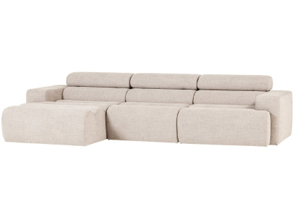 Krémově bílá bouclé rohová pohovka Novi 300 cm, levá