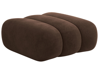 Hnědá sametová podnožka Cosmopolitan Design Koge 95 x 95 cm