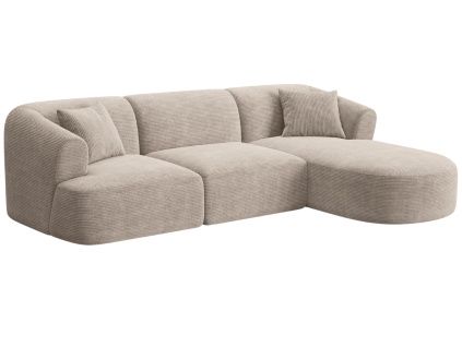 Béžová manšestrová rohová pohovka Cosmopolitan Design Campi 256 cm, pravá
