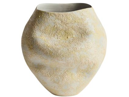 Žlutá keramická váza Kave Home Medira 36 cm