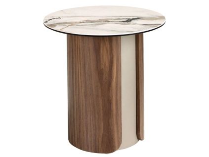 Bílý porcelánový odkládací stolek Angel Cerdá No. 2166, ⌀ 50 cm