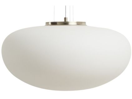 Opálově bílé skleněné závěsné světlo kave home Ardali Ø 50 cm