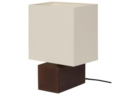 Hnědá dřevěná stolní lampa Zam
