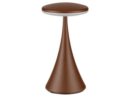 Hnědá kovová nabíjecí stolní LED lampa Nova Luce Elbo