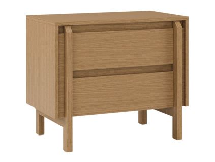 Dubový noční stolek Pacific 48 x 60 cm se dvěmi zásuvkami