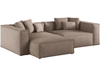 Hnědá čalouněná rohová pohovka Cosmopolitan Design Aveiro 254 cm, levá