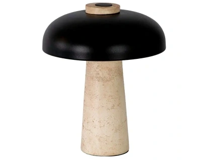 Béžovo-černá stolní lampa Angel Cerdá No. 8088