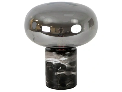 Kouřově šedá skleněná stolní lampa Angel Cerdá No. 8086