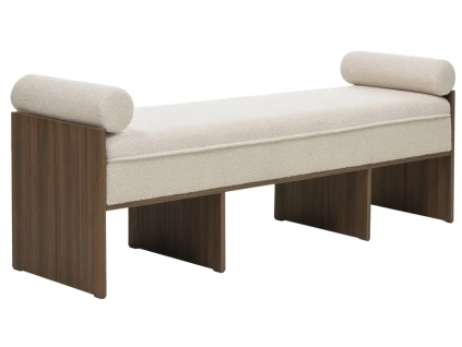 Béžová bouclé lavice Foppo 150 cm
