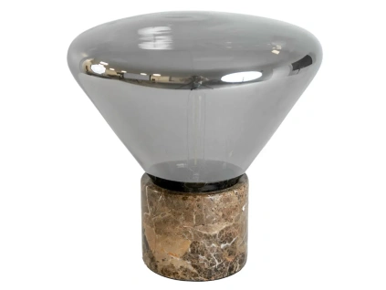 Kouřově šedá skleněná stolní lampa Angel Cerdá No. 8115