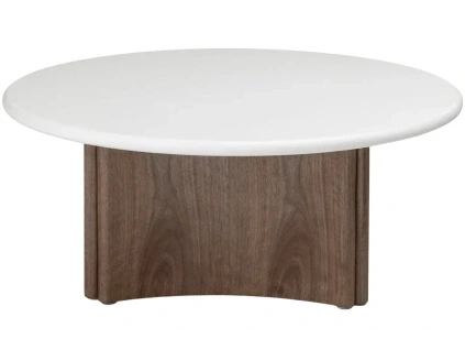 Ořechový konferenční stolek Arlom ⌀80 cm