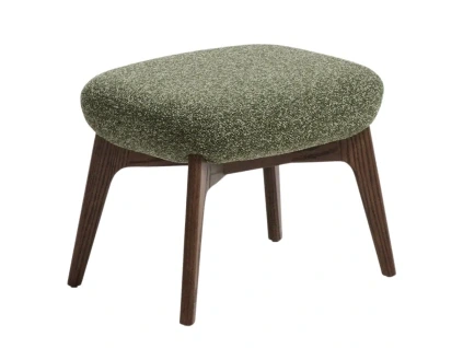 Zelená čalouněná podnožka Kave Home Adiran 51 x 35 cm