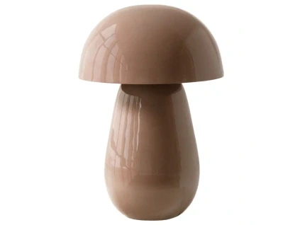 Světle růžová kovová stolní lampa Lumor