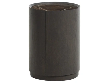 Hnědý dubový noční stolek Kave Homo Nemore ⌀40 cm