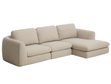 Béžová čalouněná rohová pohovka Kave Home Vera 322 cm, pravá