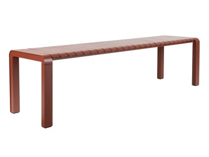 Červená kovová zahradní lavice VONDEL 175 x 45 cm