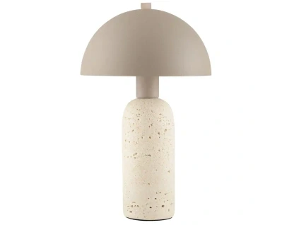 Béžová kovová stolní lampa Nova Luce Vannie s betonovou podstavou