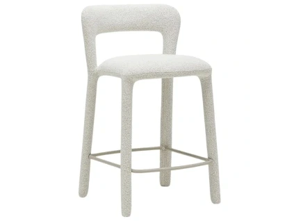 Krémová bouclé barová židle Irokiii 65 cm