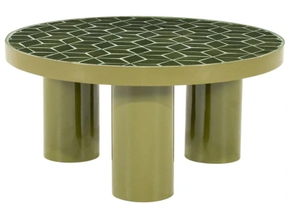 Zelený keramický konferenční stolek Patterna 71 cm