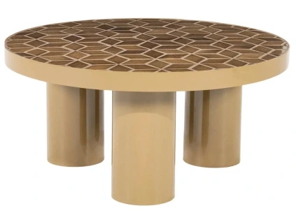 Hnědý keramický konferenční stolek Patterna 71 cm