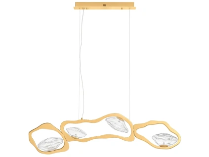 Zlaté kovové závěsné LED světlo Nova Luce Denise 120 cm